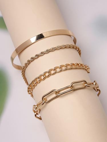 Adjustable Combo Bangle Bracelet Set of 4