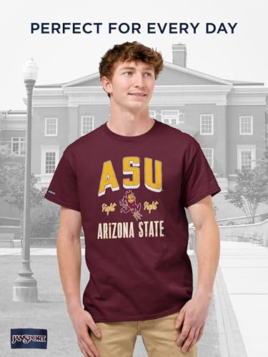 Image of JanSport NCAA Officially Licensed Campus Short Sleeve T Shirt for Men, Soft & Breathable Pre-Shrunk Cotton Crewneck T Shirt