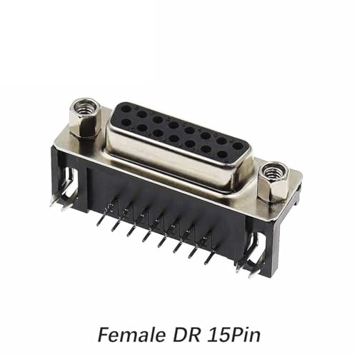 Conector DR15 hembra de 15 pines en ángulo recto para adaptador DB9 2