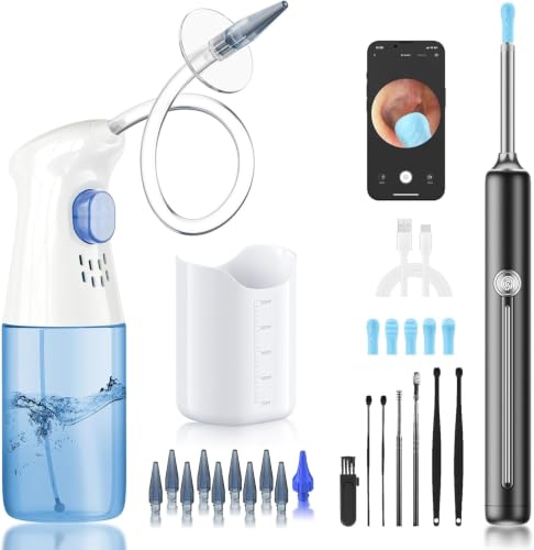 2-in-1 Ear Wax Removal Kit, Camera Otoscope & Irrigation System