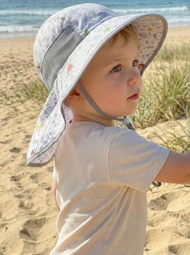 Image of icolor Kids Sun Hat UPF50+ Sun Protection Bucket Hat Toddler Summer Beach Play Hats with Neck Flap for Girl Boy Ages 3~10