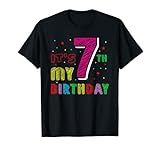 Rainbow-Kids Seven Years Old 7th Natal Birthday-Girl Boy T-Shirt