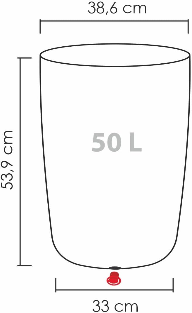 Scheurich Linetto High 54 Round Tall Planter - Stony Black - Made with Recycled Plastic - 10 Year Guarantee - Outdoor Use