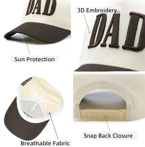 Image of Dad Hats for Men, Vintage Two Tone Hat, New Dad Gifts for Husband, Fathers Day Birthday Gifts from Daughter Son Wife
