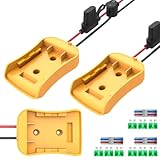 Kzreect 3 Pack for Power Wheel Adapter Compatible with Dewalt 20V Battery Converter Kit with Fuse Holder, Switch, Terminals, 12AWG Wire for DIY RC Car Toys