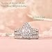 Wuziwen Pear Wedding Engagement Ring Set for Women 925 Sterling Silver Cubic Zirconia Size 8
