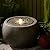 Tankana Garden Water Fountain Outdoor Large Round Water Feature Indoor with Lights & Pump and Pebbles, Concrete Effect for Patio Pool Pond Yard Home Decor,Gray, 24.8 "L X 24.8" W X 17.3" H