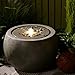 Tankana Garden Water Fountain Outdoor Large Round Bubbler Water Feature Indoor with Lights & Pump and Pebbles Concrete Effect for Patio Pool Pond Yard Home Decor Gray, 25 