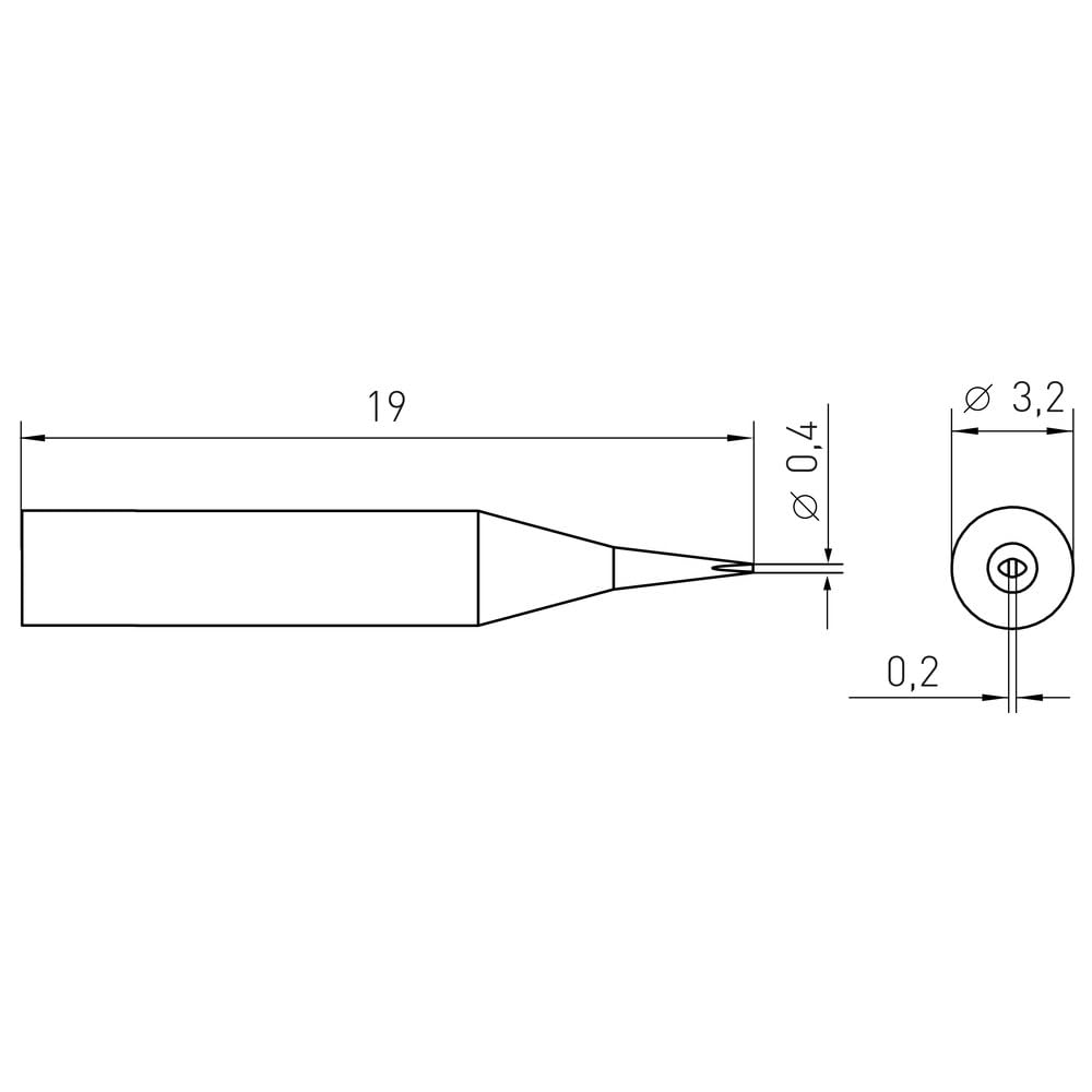 WELLER こて先 RT-9 2mvetro Weller はんだごて交換コテ先 RTM 001 C NW, 0.1 mm 19 mm RTMシリーズ