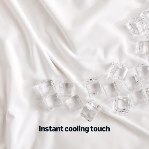 Amazon Basics Cooling Pillow Cases for Hot Sleepers, Soft Pillow Covers, Silky Smooth on Hair and Skin, High Elastic and Envelope Closure for Snug Fit, 20" x 36", King, White, Pack of 1 - image 4