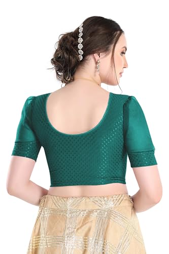 Image of FINESTFIT 100% Cotton Fabric Fashion Readymade Blouses for Women, 100% Cotton Fabric Round Neck with Organza Balloon Sleeves.