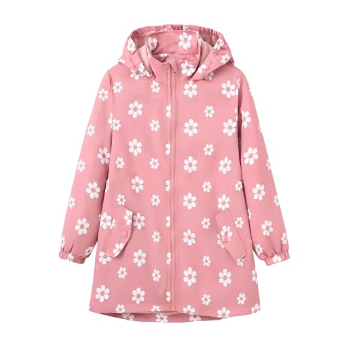 Kids Girl's Winter Coat Jacket Hooded Kids Toddler Flower Print Parka Outwear Warm Hooded Jacket Snow (Pink, 5-6 Years)