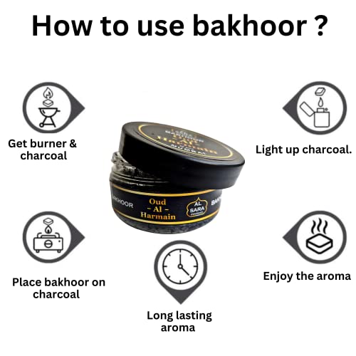 Oud-AL-HARMAIN Bakhoor by Al Sara Fragrance | Authentic Arabic Incense | Perfect for Prayer Time, Relaxation & Meditation | Net. Weight 50G