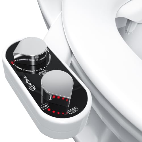 Image of CLEAR REAR Bidet Attachment for Toilet Seat - Non-Electric with Self Cleaning Dual Nozzles, Leak Proof Connectors, Adjustable Water Spray, Rear & Feminine Wash - Hygienic Bathroom Upgrades