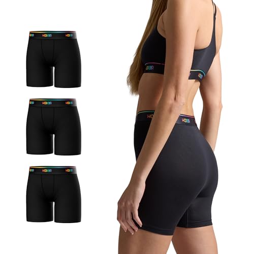 Image of Woxer Womens Baller 5 inch High Waisted Boy Shorts Underwear - Seamless Boxer Briefs, Boyshort Panties, No Show Women's Boxers