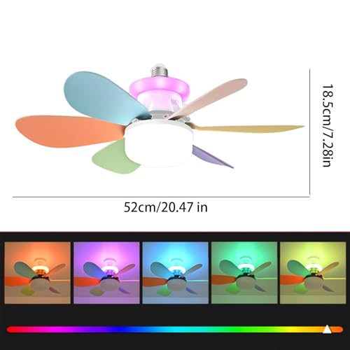 Ventilador de Techo para Dormitorio y Guardería con Luz Ambiental para Trabajar o Dormir 7