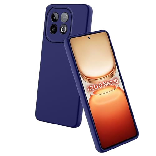 Image of Back Cover for iQOO Neo 10 5G | Full Camera Protection | Premium Liquid Silicon Case | Flexible Bumper Case for iQOO Neo 10 5G (Dark Blue)