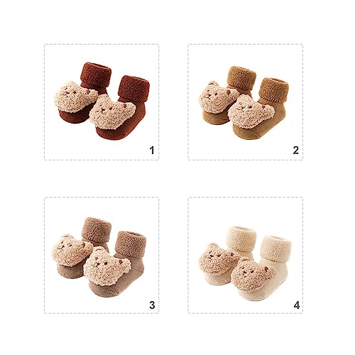 Baby Girls Boys Non Slip Socks, Infant Toddlers Kids Non Slip Warm Thick Cotton Ankle Crew Socks, Soft Winter Newborn Slippers2