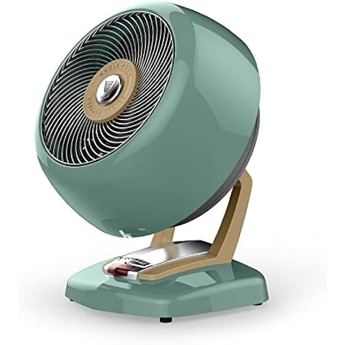 Vornado VHEAT® Vintage Metal Space Heater, 2 Heat Settings, Retro Midcentury Design, Whole Room Heat Circulation, Gentle Heating, Vintage Style for Home, Bedroom, and Office, Green