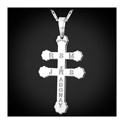 XYBB Collar Colgante Cruzado Mujeres/Hombres Joyería Color Oro Dos-Barred Cross Collar (Color : B)