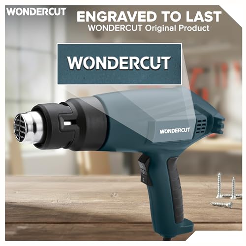 Image of WONDERCUT 2000W, WC-HG-2000-B Heavy Duty Heat Gun | Dual Temperature 230C /600C | Hot Air Blower for Paint Removal, Shrink Wrapping, Plastic Bending & DIY Applications