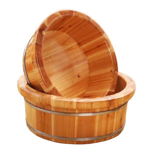 Tina de Madera Natural para Remojo de Pies con Masaje 16x39 cm miniatura 1