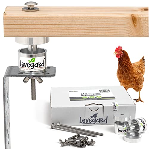 Levegard® Milbensperre für Hühnerstange aus Aluminium, Komplettset Milbenfalle für Sitzstange, Rote Vogelmilbe bekämpfen, Milbenstopp für Hühner Cover