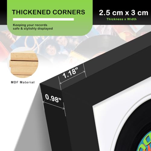 Image of DUENPY 15.6x31.5 Vinyl Frame For 12.5x12.5 Cover White Mat | Displays 12.5x12.5 Album Cover Art, Supports Wall Mounting For Home Music-Themed Wall Decor.