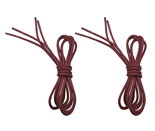 Image of VSUDO Waxed Round Dress Shoelaces, 1 /8 inch Thick Shoe Laces for Oxford or Dress Shoes (2 Pairs)