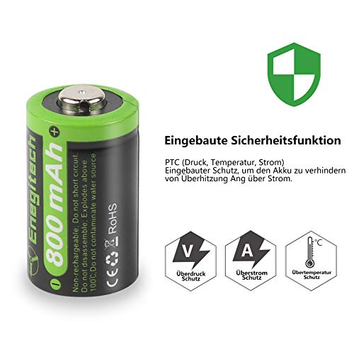 Enegitech Cr2 3V Lithium Battery 800Mah 6 Pack With Ptc Protection Dl-Cr2 For Boresighter Golf Rangefinder Funifilm Instax Mini55 Baby Monitor Flashlight (Non-Rechargeable) #TOP2