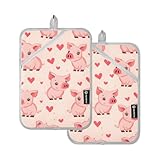 Matériau : 2 maniques de 17,8 x 24,9 cm, fabriquées en polyester avec tissu matelassé avec revêtement argenté, qui peut isoler et protéger efficacement votre table à manger, vos meubles contre les taches ou les dommages