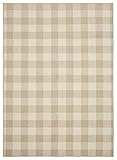 Garland Rug Country Living – Checkered Buffalo Plaid Design, Non-Slip Rubberback, Traditional 5x7 Area Rug for Living Room, Bedroom, Kitchen, Dining Room,Nursery,Tan/Ivory