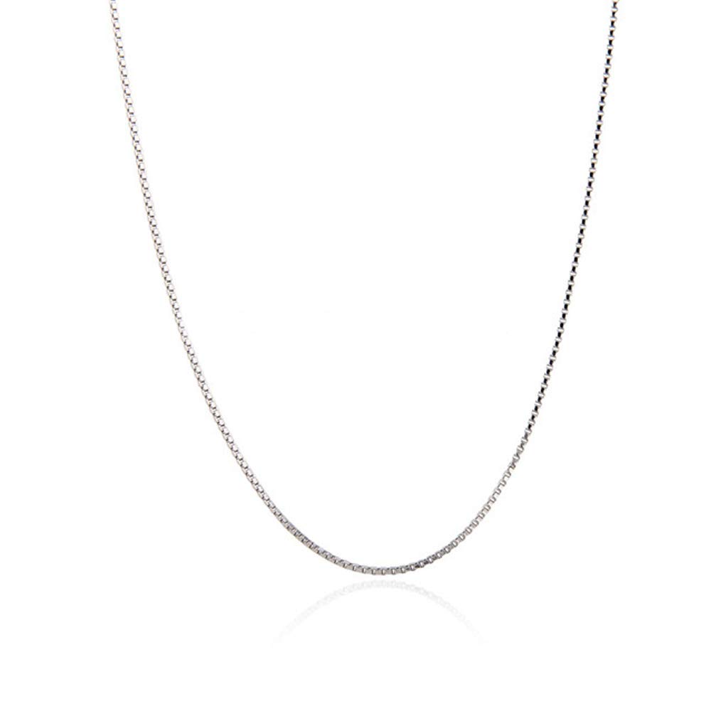 LGSY 925 Sterling Silver Box Chain Necklace for Women, Design Strong Thin Chain for DIY Jewelry Making