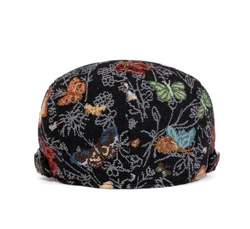 Image of Cotton Newsboy Cap,Breathable Ivy Gatsby Cabbie Beret Hat for Men's Women Driving Hunting Golf