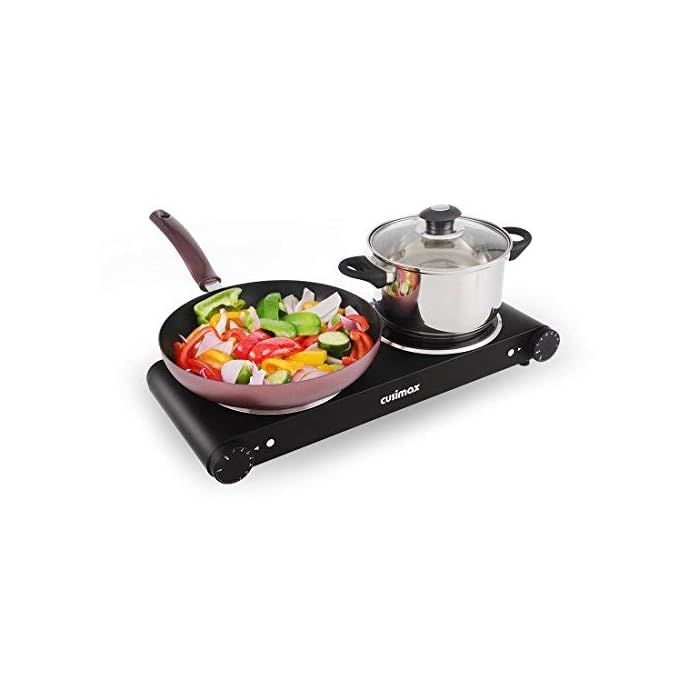 Buy CUSIMAX 2400W Double Burner Electric Hob Ceramic Hot Plate