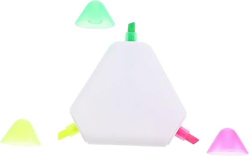 Rotulador fluorescente con diseño de triángulo, marcadores de libros novedosos para uso escolar y oficina para tomar notas y resaltar documentos