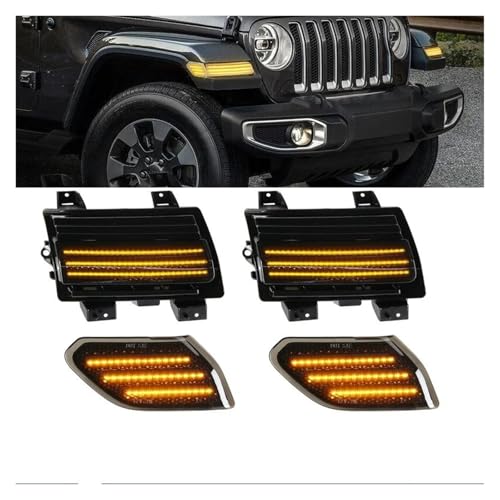 Dynamiczne boczne światła sygnalizacyjne LED przedni zderzak kierunkowskaz do Jeep dla Wrangler JL dla Wrangler 2018 2019 2020 2021 2022 LED światła pozycyjne