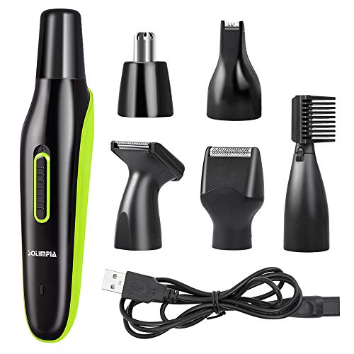 INTSUN Nose Hair Trimmer, 5-in-1 Multifunctional Eyebrow and Facial Hair Trimmer Waterproof Ear Nose Hair Trimmer USB Rechargeable Painless Hair Removal Tool for Men and Women