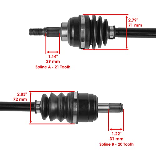 image for Caltric Front Left and Right Complete Cv Joint Axles Compatible with H