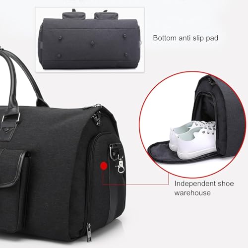 Handcuffs Travel Duffel Bag Convertible Large Size 45 L Garment Duffel Bag for Men & Women (Black) - Image 7