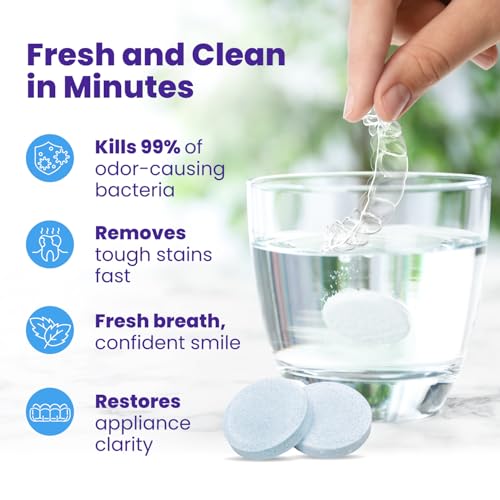Retainer Brite Retainer Cleaner Tablets for Ultrasonic Cleaners, Used for Cleaning Invisalign, Mouth Guard, Night Guard and More, 4 Month Supply, Made in USA,120 Tablets