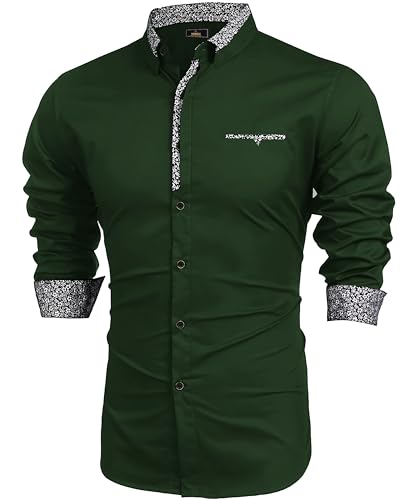 Image of Mens Shirt | Black Cotton Blend Casual | Regular Fit | Full Sleeve | Printed Spread Collar | Solid Plain Style | Summer Office Wear | Stylish Shirt for Men