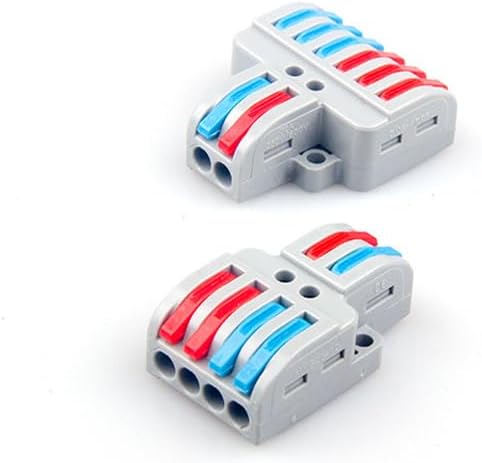 TSPL-42/62 Fast Wire Connectors Wiring Cable Wiring Connection Lighting Push-in Terminal Block LED 2 in 4/6 (SPL-62-T,50Pcs)