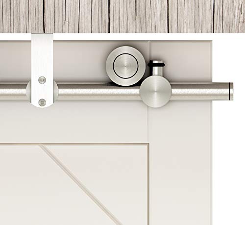 Diyhd Ssceiling 8Ft Sliding Stainless Steel Ceiling Mount Bracket Concentric Circle Roller Barn Hardware, Double Door Kit, 8 Ft #TOP1