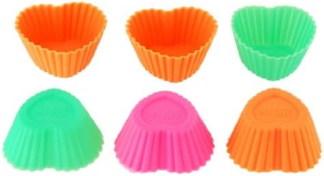 Wrui20pcs Heart Shaped Silicone Cake Mould