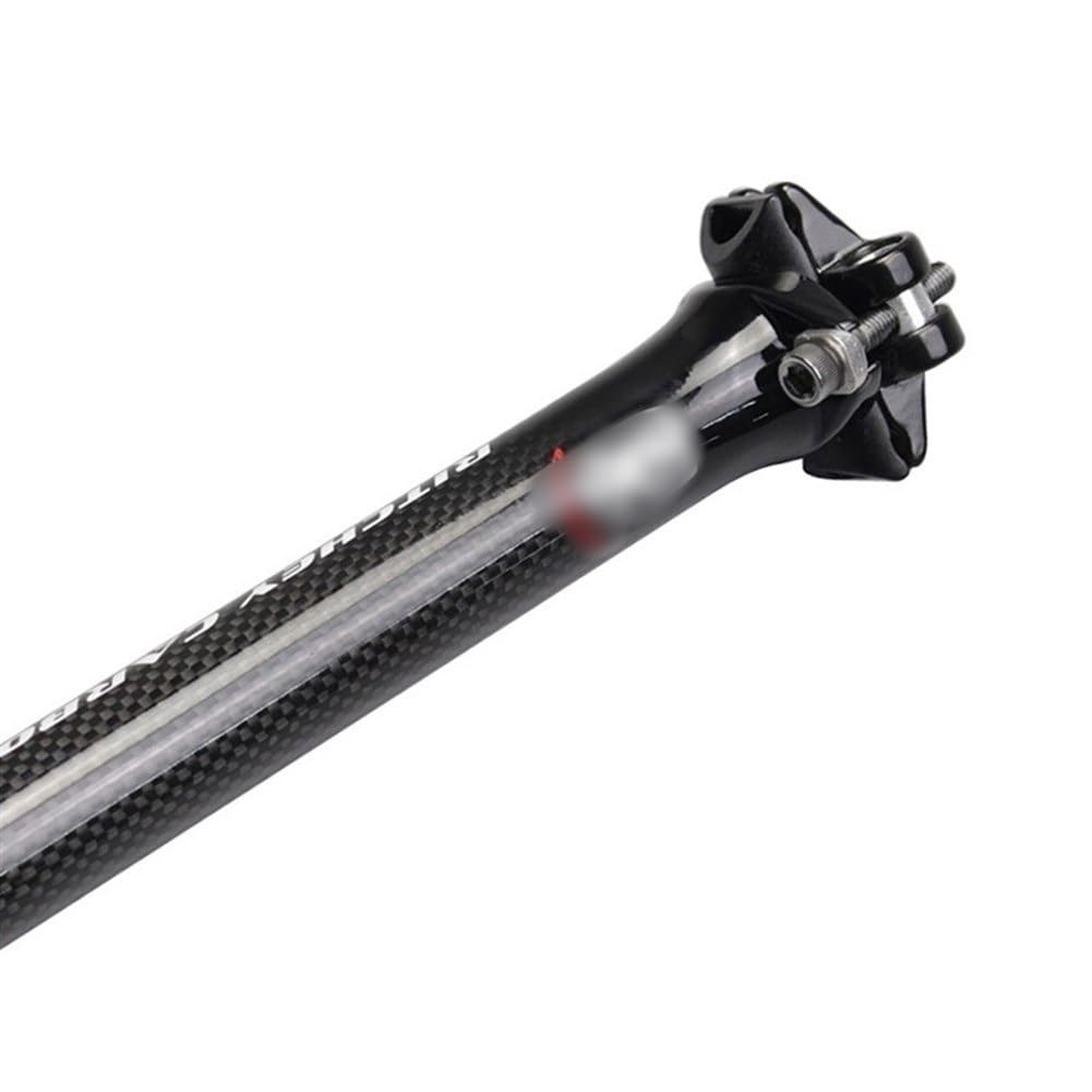 Spring FedersattelstüTze,Fahrrad SattelstüTze Full Carbon Fiber Mountainbike Rennrad Fahrrad Sitzrohr Sattelstütze Sitzrohr Joint Sattelstütze 3K Muster
