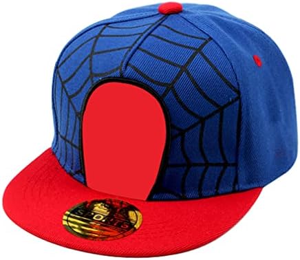 Focnigo Spiderman Baseball Cap Boys Superhero Flat Bill Hat for Kids Ages 2-7Years (Blue)