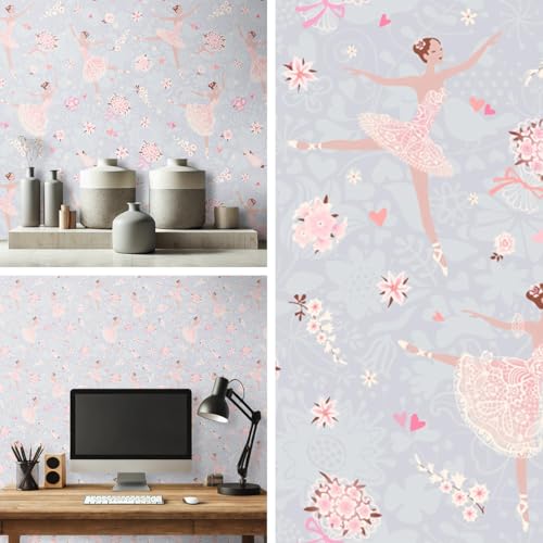 Papel de Parede Divertido Infantil Autocolante Bailarina 5 metros