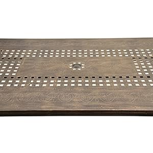 Oakland Living 1057-RECTANGLE-95-MODERN-TABLE-BZ Modern Outdoor Mesh Aluminum Bronze 95-in Rectangle Large Patio Dining Table Oakland Living 1057 RECTANGLE 95 MODERN TABLE BZ Modern Outdoor Mesh Aluminum Bronze 95 in Rectangle Large Patio Dining Table