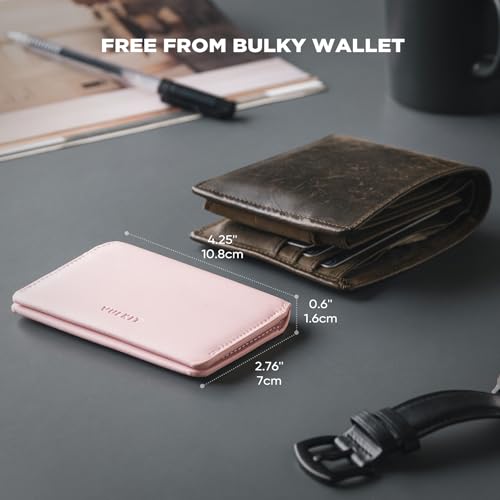 Image of VULKIT Slim Minimalist Card Holder RFID Blocking Leather Credit Card Holder Front Pocket Wallet Magnetic Closure